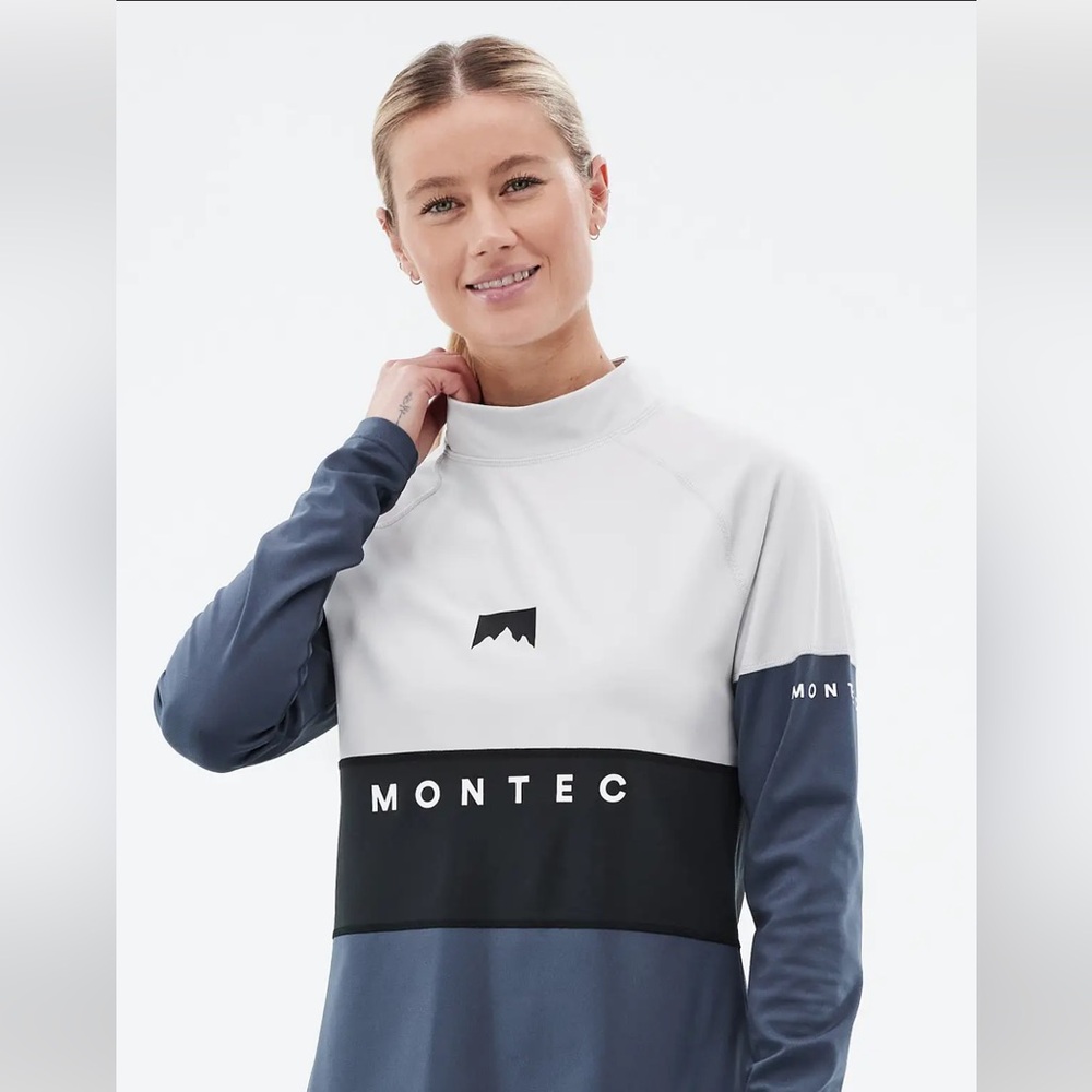 Montec Alpha W Grey/Black/Blue Base Layer Ski / Snow Top